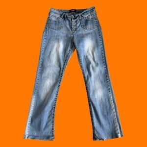 00's vintage light wash denim stretchy bodycon y2k jeans Size 10 Angels